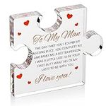 Valentines Day Gifts for him - Engraved Acrylic Block Puzzle - Gifts for Him - Anniversary Present for Husband - Fiance Birthday Gifts, Valentines Day Gifts for Boyfriend - Cool Wedding Couple Gifts