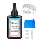 Frenshion Mini Lamp+100G UV Resin +Tool+Mat-Lastest Uv Hard Resin,Fastest Curing,Ultraviolet Solar No Yellowing High Transparency Resin for Jewelry Making Casting & Coating,Craft DIY