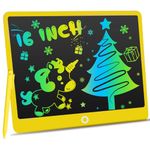 LEYAOYAO LCD Writing Tablet for Kids, 16 Inch Colourful Doodle Board Drawing Pads, Learning Educational Toys Christmas Gifts for 3 4 5 6 7 Years Old Girls Boys (Yellow)