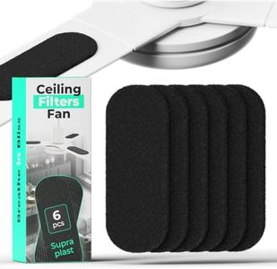 Activated Carbon Ceiling Fan Filters, Ceiling Fan Air Purifier Pads for Blades, Universal Easy-Stick Fan Blade Dust Catcher - 6 PCS