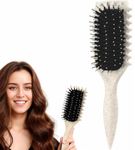 Maxmana Secret Curl Defining Brush,Curly Hair Brush Styling Brush for Detangling,Combing,Shaping and Defining Curls For Women and Men Less Pulling,Reduce Pulling and Curl Separation (Beige)