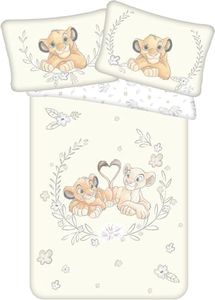 King - Biancheria da letto per bambini Disney "King dei leoni, 2 pezzi, 100% cotone, 40 x 60 + 100 x 135 cm