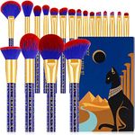 Makeup Brushes Docolor 19 Pcs Make Up Brush Professional Synthetic Makeup Brush Set Kabuki Foundation Blending Face Powder Blush Concealers Eyeshadow Fan Make Up Brushes Set, Ancient Egyptian Series