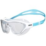 ARENA Unisex Youth The One Junior Swim Mask Fitness Swim Goggles for Boys and Girls Ages 6 to 12 Non-Mirror Lens Perfect for Summer Pool, Clear/Light Blue