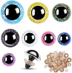 160 Pcs Glitter Safety Eyes for Amigurumi with Washers