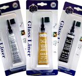 KRAFTMASTERS� Pack Of 3 Gold, Silver And Black 3D Glass Liner Colors 21ml x 3Tubes (Each 1 Pcs)