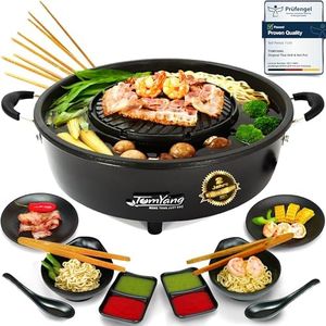 TomYang Hot Pot Premium – incl. Premium accessory, Swiss coating and more than 100 Recipe Videos. The Original Thai Grill & Hot Pot, Electric Thai BBQ Multi Cooker. Hotpot chinese pot
