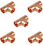 (5pcs) EZ-FLUID Plumbing 1/2" C X C LF Copper Tee,Pressure Copper Fittings with Sweat Solder Connection for Residential,Commercial Copper Pipe