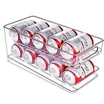 BingoHive Rolling Can Dispenser Fridge Beer Can Organiser Soda Can Dispenser for Fridge Kitchen Cupboard Pantry Countertop 10 Standard Size 330ML Beer Soda Pop Cans Storage Storage Pantry Organisation