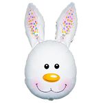 White Rabbit Bunny Head 30" SuperShape Foil Balloon Easter Decoration