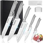 MOSFiATA 5 Piece Kitchen Knife Set, Ultra Sharp Knife Set with High Carbon Stainless Steel Handle, Knives Set for Kitchen, Chef Knife Set Come with Gift Box