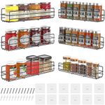 DIFULI Spice Rack Organizer Wall Mount (6Pack), Adhesive Hanging Inside Cupboard Seasoning Organizer, Spice Pantry Organization Storage Shelf, Kitchen Essentials Home Organization