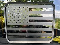 Xinghe for Ford F150 F250 F350 2015-2023, Rear Middle Window American Flag Decals, Matte Black USA Flag Decal for Truck Back Window, Waterproof Vinyl, Durable and Easy Remove Truck Decal