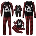 Family Christmas Matching Pajamas Sets Crewneck Print Xmas Sleepwear Top and Pants Loungewear Women Men Family,2 Pcs224