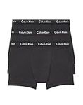 Calvin Klein Men's 3-Pack Cotton Stretch Boxer Brief, Black, Large