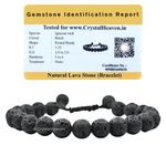 Certified Lava Stone Bracelet for Women Men with Healing Crystal and Reiki Stone - Beautiful Gemstone Adjustable Beaded Bracelet for Balance, Harmony & Positive Energy