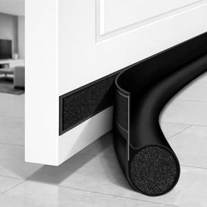 HomeProtect Door Draft Stopper 36 Inch Under Door Draft Blocker Door Sweep for Bottom of Door Reduce Cold Air, Soundproof, Light, Odor, Weather Stripping Door Seal Fit for Interior/Exterior Black