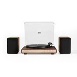 Crosley C65 Record Player with Speakers - Bluetooth Turntable with 50W Bookshelf Speakers, Easy Set Up Vinyl Player with Dust Cover, Record Player Shelf System, Audio-Technica Cartridge, Walnut