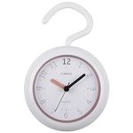 OSTAR Waterproof Bathroom Shower Clock, Analog Quartz Clock Hanging Stand Dual Purpose, One AA Battery Operated 4.72 inch Round Size