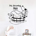 Gadgets wrap Dog Bathing Wall Stickers pet Grooming spa Home Decor Vinyl Adhesive Removable Wall Decals Kids Room Lovely murals