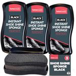 SOL 3pk Instant Shoe Shine Sponge Black | Black Shoe Polish, Black Boot Polish | Express Shine Sponge for Vinyl & Black Leather Shoes | Instant Shine To Vinyl, Leather Shoes & Bags