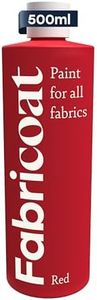 Fabricoat Fabric Paint for Furniture - Restore or Change The Color of Couches, Chairs, Upholstery, Soft Furnishings, Car Interiors, Clothing, & Footwear (17oz / 500ml, Red)