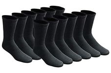 Dickies Men's Multi-pack Cushion Crew Socks, Black (12 Pairs), L UK
