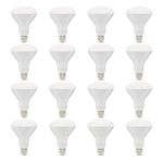 Amazon Basics 65W Equivalent, Soft White, Dimmable, 10,000 Hour Lifetime, BR30 LED Light Bulb | 16-Pack