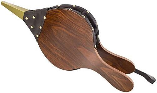 DYWISHKEY Wood Bellows, Fireplace Bellows 39cm x 18cm, Air Bellow Fireplace Blower Leather Bellows Fire Bellows for Fireplaces, BBQ and Camping, Bellow with Hanging Leather Strap (Brown)