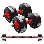 LMS Data Neoprene Dumbbells and Barbell Weight Set - Adjustable Dumbell and Barbells Training Equipment for Men Women Home Fitness or Gym Workout, 10kg Weights Sets