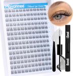 Natural Cluster Lashes Kit 168 Pcs Wispy Lash Extensions CC Curl 9-11MM Mixed Lengths Eyelash Extension Individual Kit with Lashes Bond and Seal and Tweezers DIY at Home by Mavphnee