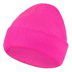 American Trends Beanie Hat for Men Women Smile Face Beanies Knit Soft Cute Skull Beanie Hats, Rose Red, One Size