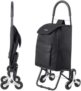 VEVOR Stair Climber Trolley Dolly, 36L Folding Shopping Cart, Grocery Cart Trolley Laundry Stair Climbing Handcart with 6 Wheels & Oxford Cloth Bag, Foldable Cart for Shopping Grocery Laundry, Black