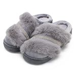 VRITRAZ Unisex-Adult Indoor Slipper, Comfort Slip On Closed Toe Warm Winter House Clog (Beige, Uk-6)
