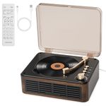 Gueray CD Player with Speakers HiFi Stereo Sound for Home,Bluetooth Retro Wood CD Music Players FM Radio with Remote Control,Support USB & AUX Playback
