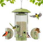 Squirrel Proof Bird Feeder Made of Metal Bird Feeder Hanging for Outdoor Use Feeding Station Wild Bird Feeding House Waterproof with 2 lbs Seed Capacity