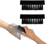 Amabro 2 PCS Hand Nail Brushes, Fingernail Scrubber Brush for Cleaning Hand Toes Black Stiff Bristle Scrub Brush Cleaner for Men Women Mechanics Gardeners Scrubbing Fingers Foot