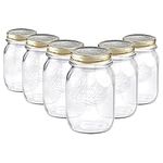 Bormioli Rocco Quattro Stagioni Glass Storage Jars - Traditional Kitchen Food Canister with Screw Top Lid - 500ml - Pack of 6