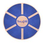 Yes4All L6CJ Wooden Wobble Balance Board - Exercise Balance Stability Trainer 40 cm Diameter - Blue