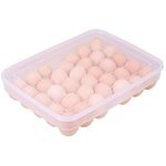 Taylor & Brown 34 Refrigerator Eggs Container with Lid, Portable Stackable Large Capacity Egg Holder - Protect and Keep Eggs Fresh Clear Plastic Decorative Crate (1)