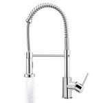 Pakuyi Spring Kitchen Sink Faucet - Single Handle, High Arc, 360° Swivel, Pull Out Sprayer with 2 Modes