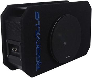 Rockville RMW8P 8" 800w Shallow Car Subwoofer+Tunnel Slot Ported Sub Enclosure, Black