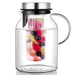 Glass Fruit Infuser Water Pitcher w