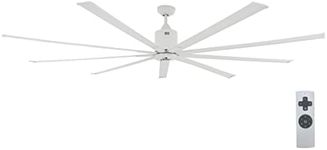 iLiving HVLS Big Ceiling Fan with IR Remote, High Volume Low Speed Fan, Reversible (88-Inch / 13600 CFM), White