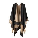 colornival Poncho for Women Oversized Winter Scarf Knitted Capes Women's Shawls Wraps Thick Stylish Long Cardigans Sweater Coat Warm Wearable Blanket Gifts for Ladies Christmas