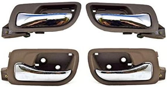 PT Auto Warehouse HO-2238MB-QP - Inner Interior Inside Door Handle, Brown (Taupe) Housing with Chrome Lever - 4-Door Sedan, Front/Rear Left/Right, Set of 4