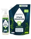 Puracy Laundry Stain Remover Refill - Powerful Plant-Based Stain Treater for Removal of Fresh & Set-In Stains - Carpet Stain Remover, Baby Stain Remover, Stain Remover Laundry, 16oz Spray+48oz Refill