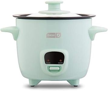 DASH Mini Rice Cooker Steamer with Removable Nonstick Pot, Keep Warm Function & Recipe Guide, .5 Quart, for Soups, Stews, Grains & Oatmeal - Aqua