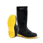 ROBUSTT Steel Toe Lightweight Gum Boots | Standard Steel Safety Shoes | UK 6 | Anti Slip, Waterpoof | Breathable Printed Leather Shoes | Puncture and Tear Resistant | For Industrial Use (YELLOW)