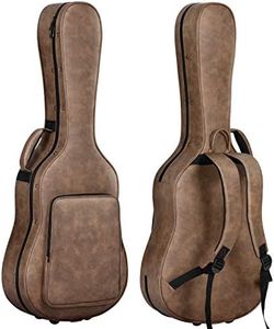 CAHAYA Acoustic Guitar Case Hardshell 0.8in Thick Padding Waterproof PU Design Easy Cleaning with 3 Pockets and Storage Box Inside for 40 41 inch Acoustic Guitar Travel Case for Air Consignment CY0227